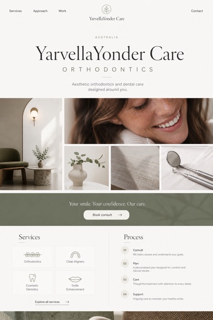 Healthcare website design for Australia, showing a clear opening, service information, supporting content, and a focused inquiry action.