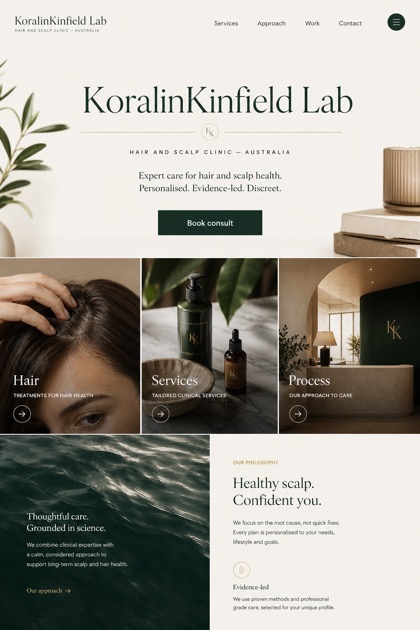 Healthcare website design for Australia, showing a clear opening, service information, supporting content, and a focused inquiry action.
