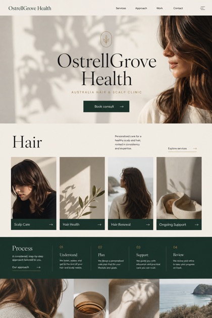 Healthcare website design for Australia, showing a clear opening, service information, supporting content, and a focused inquiry action.