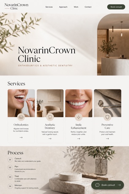 Healthcare website design for Australia, showing a clear opening, service information, supporting content, and a focused inquiry action.