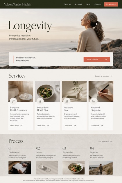 Healthcare website design for Australia, showing a clear opening, service information, supporting content, and a focused inquiry action.