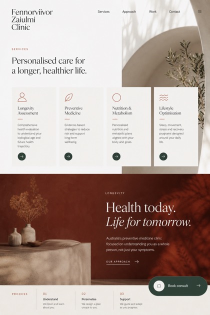 Healthcare website design for Australia, showing a clear opening, service information, supporting content, and a focused inquiry action.