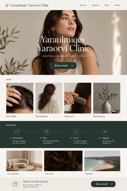 Healthcare website design for Australia, showing a clear opening, service information, supporting content, and a focused inquiry action.