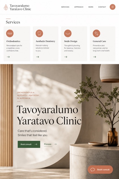 Healthcare website design for Australia, showing a clear opening, service information, supporting content, and a focused inquiry action.