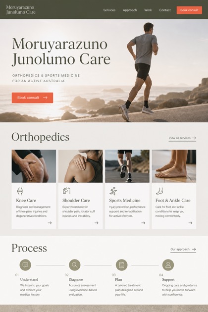 Healthcare website design for Australia, showing a clear opening, service information, supporting content, and a focused inquiry action.