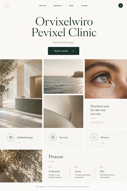 Healthcare website design for Australia, showing a clear opening, service information, supporting content, and a focused inquiry action.