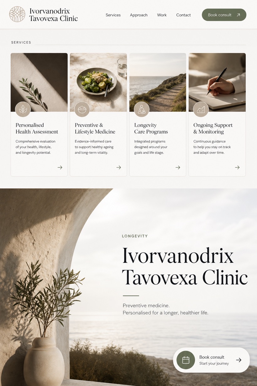Healthcare website design for Australia, showing a clear opening, service information, supporting content, and a focused inquiry action.