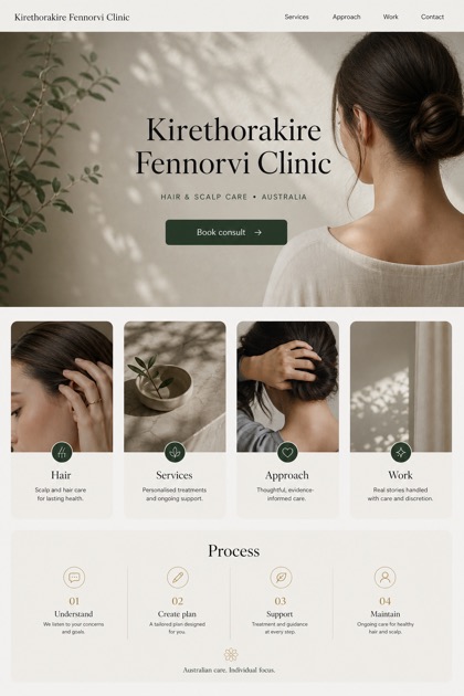 Healthcare website design for Australia, showing a clear opening, service information, supporting content, and a focused inquiry action.