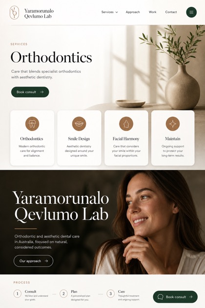 Healthcare website design for Australia, showing a clear opening, service information, supporting content, and a focused inquiry action.