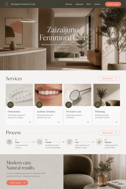 Healthcare website design for Australia, showing a clear opening, service information, supporting content, and a focused inquiry action.