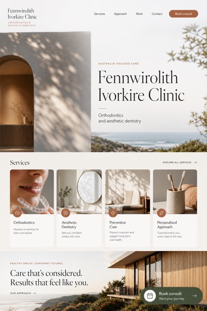 Healthcare website design for Australia, showing a clear opening, service information, supporting content, and a focused inquiry action.