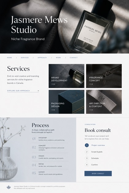 Beauty & Wellness website design for Canada, showing a clear opening, service information, supporting content, and a focused inquiry action.