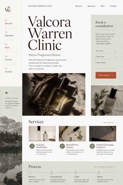 Beauty & Wellness website design for Canada, showing a clear opening, service information, supporting content, and a focused inquiry action.