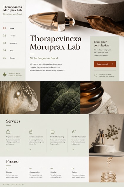Beauty & Wellness website design for Canada, showing a clear opening, service information, supporting content, and a focused inquiry action.