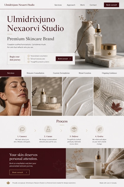 Beauty & Wellness website design for Canada, showing a clear opening, service information, supporting content, and a focused inquiry action.