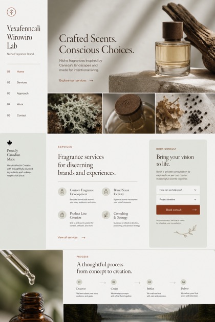 Beauty & Wellness website design for Canada, showing a clear opening, service information, supporting content, and a focused inquiry action.