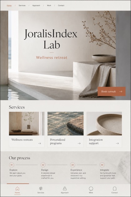 Hospitality website design for Canada, showing a clear opening, service information, supporting content, and a focused inquiry action.
