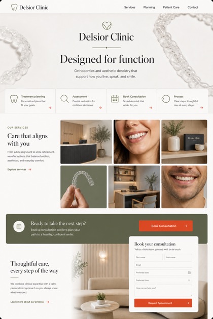Healthcare website design for Canada, showing a clear opening, service information, supporting content, and a focused inquiry action.