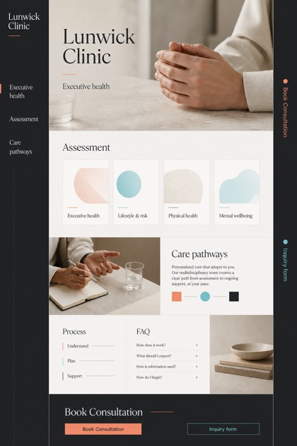 Healthcare website design for Canada, showing a clear opening, service information, supporting content, and a focused inquiry action.