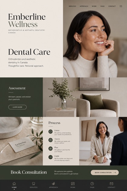 Healthcare website design for Canada, showing a clear opening, service information, supporting content, and a focused inquiry action.