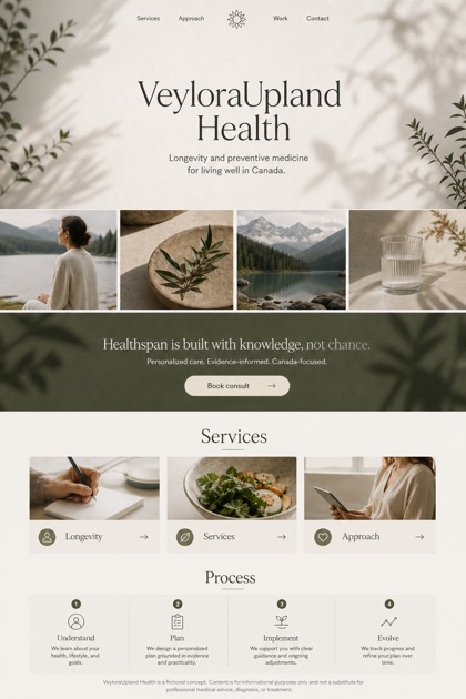 Healthcare website design for Canada, showing a clear opening, service information, supporting content, and a focused inquiry action.