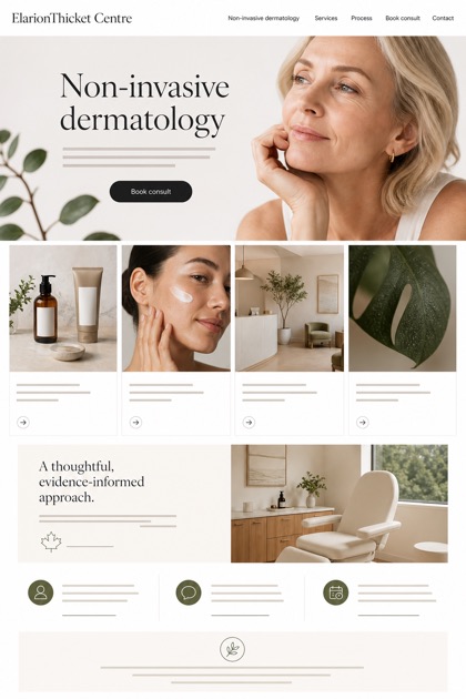 Healthcare website design for Canada, showing a clear opening, service information, supporting content, and a focused inquiry action.