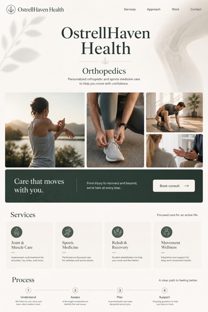 Healthcare website design for Canada, showing a clear opening, service information, supporting content, and a focused inquiry action.