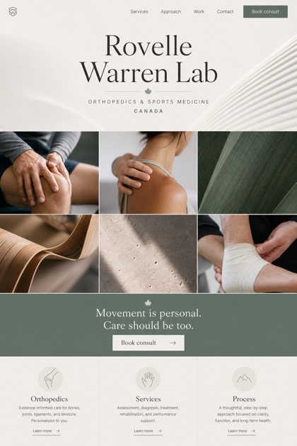 Healthcare website design for Canada, showing a clear opening, service information, supporting content, and a focused inquiry action.