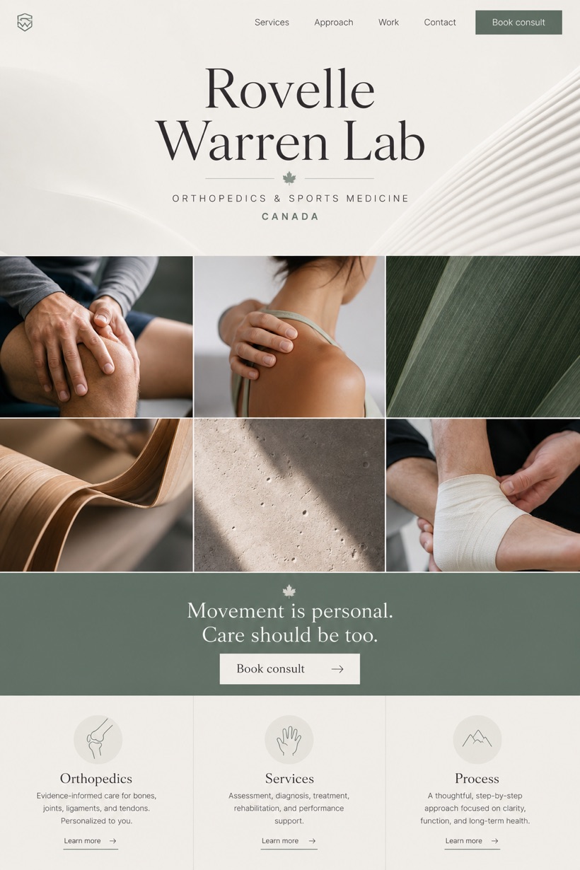 Healthcare website design for Canada, showing a clear opening, service information, supporting content, and a focused inquiry action.