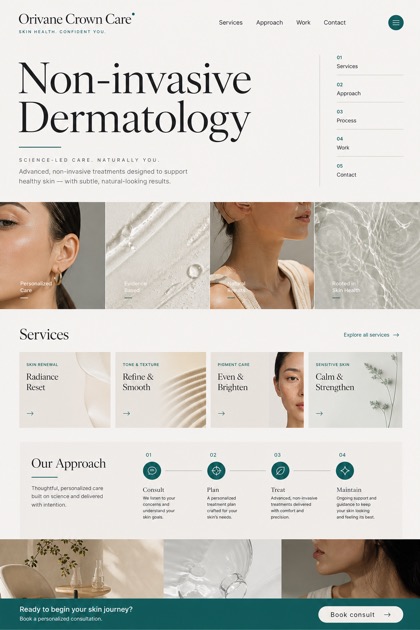 Healthcare website design for Canada, showing a clear opening, service information, supporting content, and a focused inquiry action.