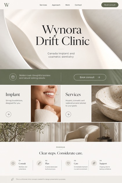 Healthcare website design for Canada, showing a clear opening, service information, supporting content, and a focused inquiry action.