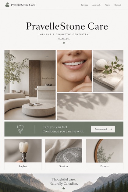 Healthcare website design for Canada, showing a clear opening, service information, supporting content, and a focused inquiry action.