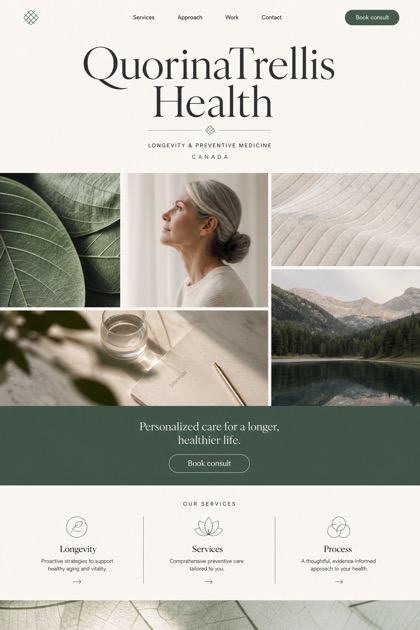 Healthcare website design for Canada, showing a clear opening, service information, supporting content, and a focused inquiry action.