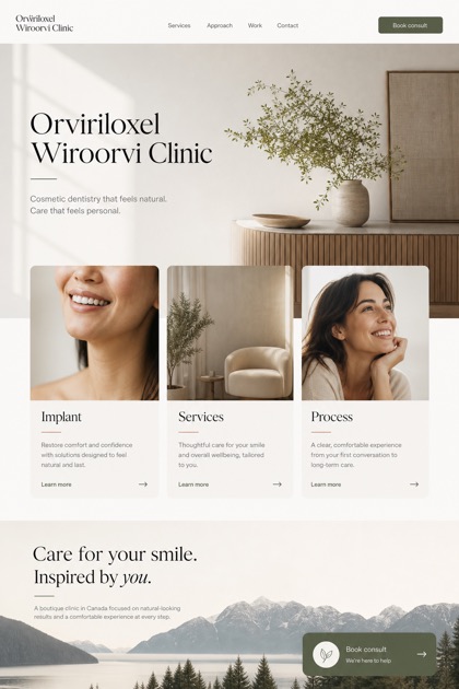 Healthcare website design for Canada, showing a clear opening, service information, supporting content, and a focused inquiry action.