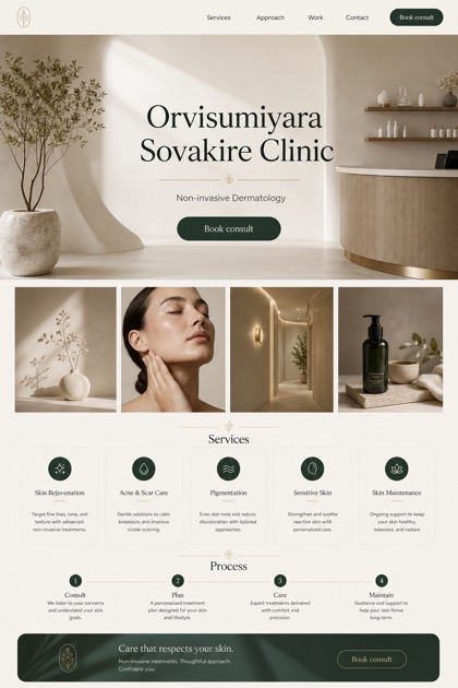 Healthcare website design for Canada, showing a clear opening, service information, supporting content, and a focused inquiry action.