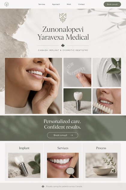 Healthcare website design for Canada, showing a clear opening, service information, supporting content, and a focused inquiry action.