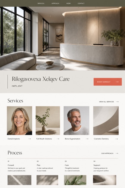 Healthcare website design for Canada, showing a clear opening, service information, supporting content, and a focused inquiry action.