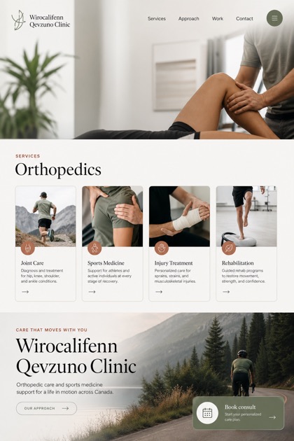 Healthcare website design for Canada, showing a clear opening, service information, supporting content, and a focused inquiry action.