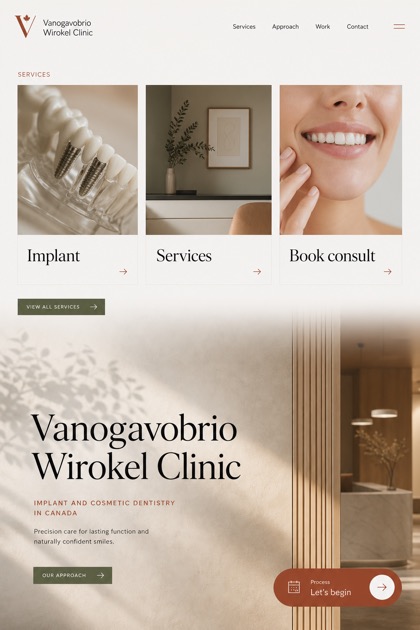 Healthcare website design for Canada, showing a clear opening, service information, supporting content, and a focused inquiry action.