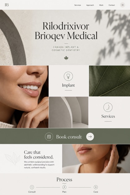 Healthcare website design for Canada, showing a clear opening, service information, supporting content, and a focused inquiry action.