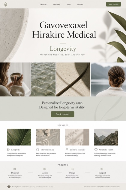 Healthcare website design for Canada, showing a clear opening, service information, supporting content, and a focused inquiry action.