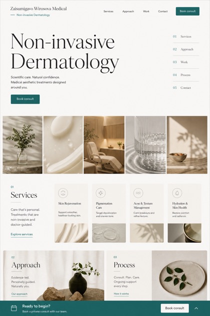Healthcare website design for Canada, showing a clear opening, service information, supporting content, and a focused inquiry action.