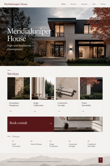 Property website design for Canada, showing a clear opening, service information, supporting content, and a focused inquiry action.