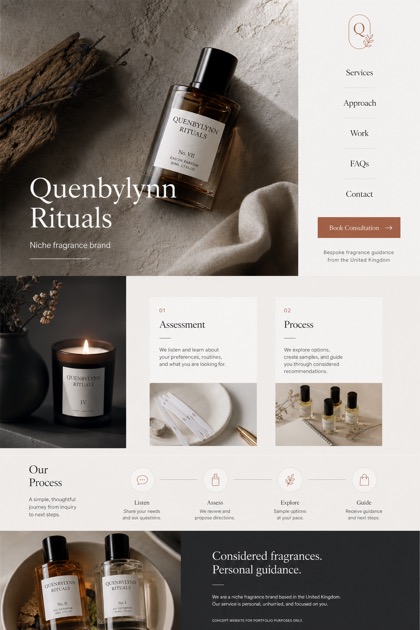 Beauty & Wellness website design for United Kingdom, showing a clear opening, service information, supporting content, and a focused inquiry action.