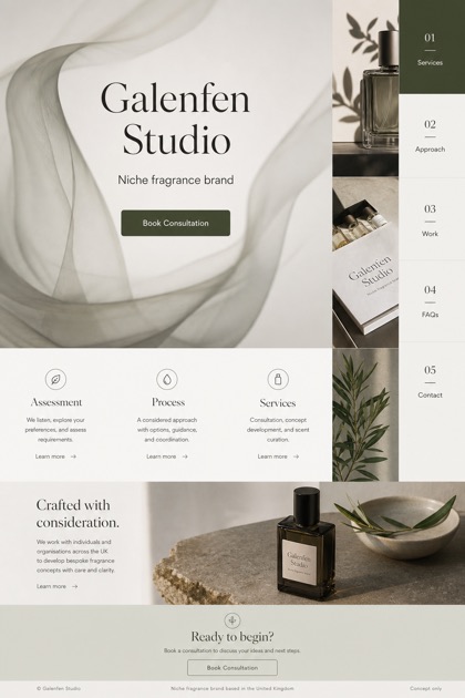 Beauty & Wellness website design for United Kingdom, showing a clear opening, service information, supporting content, and a focused inquiry action.