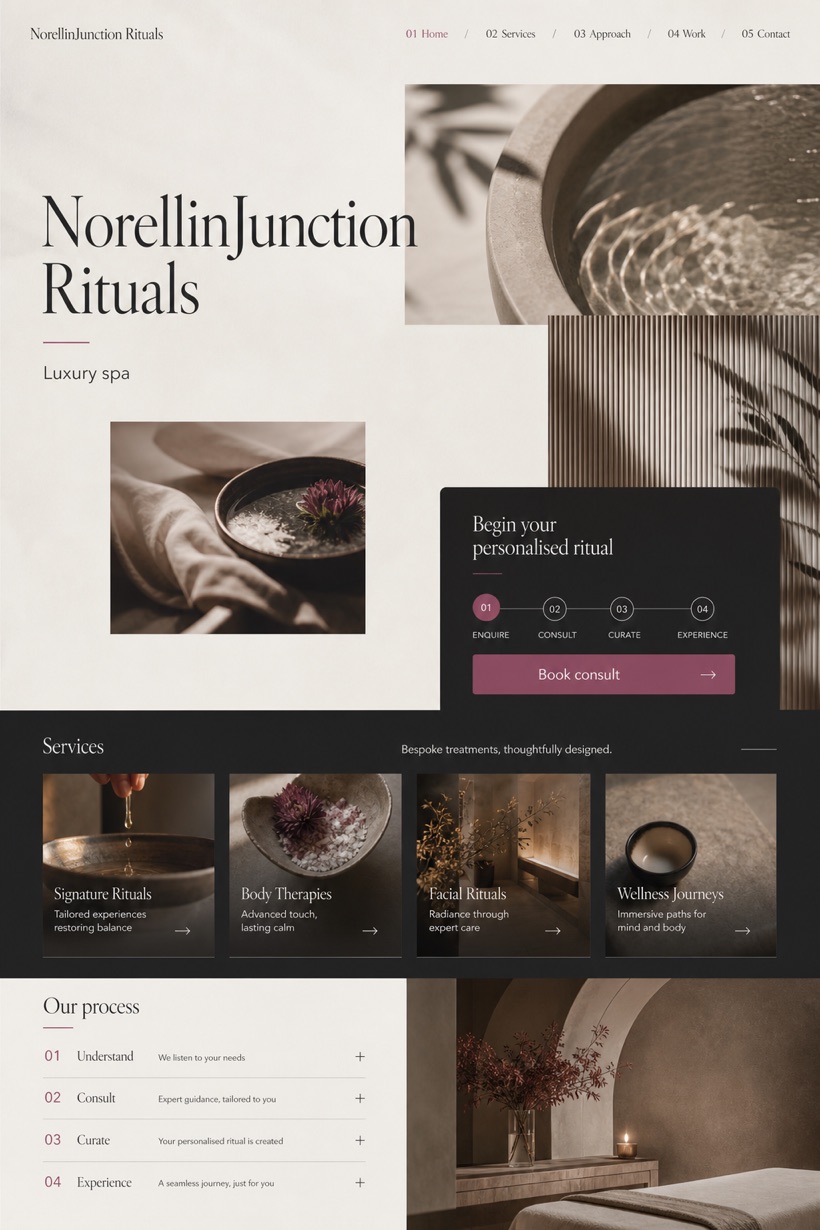 Beauty & Wellness website design for United Kingdom, showing a clear opening, service information, supporting content, and a focused inquiry action.