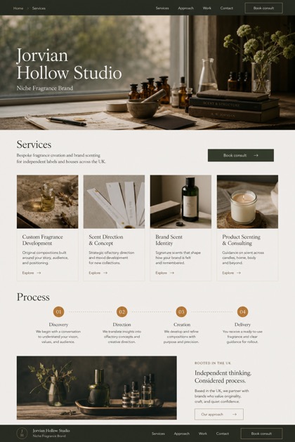 Beauty & Wellness website design for United Kingdom, showing a clear opening, service information, supporting content, and a focused inquiry action.