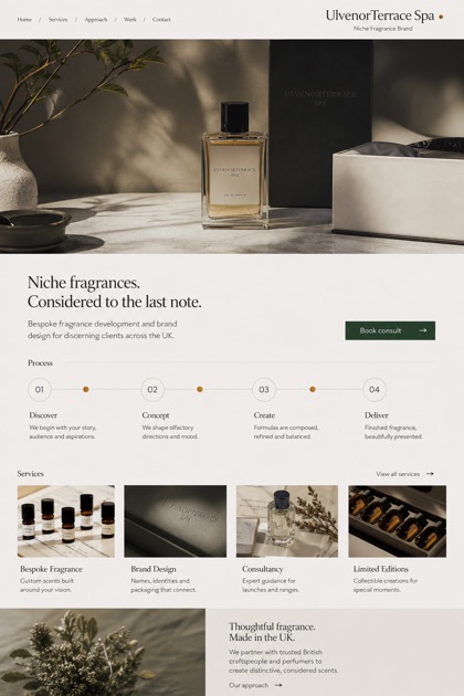 Beauty & Wellness website design for United Kingdom, showing a clear opening, service information, supporting content, and a focused inquiry action.