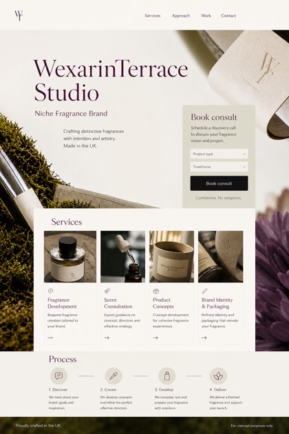 Beauty & Wellness website design for United Kingdom, showing a clear opening, service information, supporting content, and a focused inquiry action.