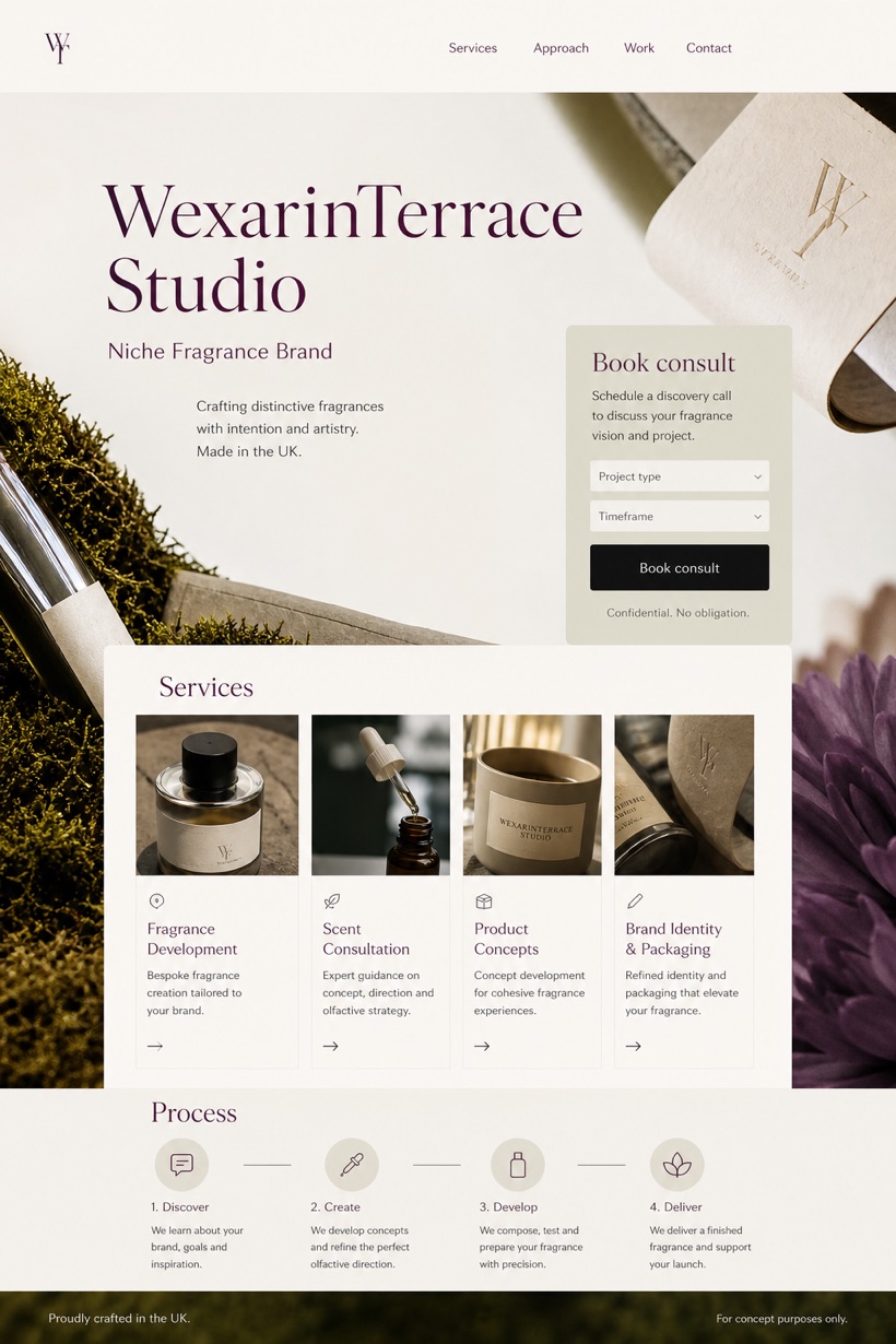 Beauty & Wellness website design for United Kingdom, showing a clear opening, service information, supporting content, and a focused inquiry action.